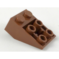 LEGO 3747b Reddish Brown Slope, Inverted 33 3 x 2 with Flat Bottom Pin and Connections between Studs